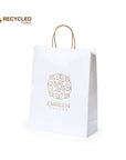 Bolsa Papel Reciclado Blanco · Asas Reforzadas · 3 Tamaños a Elegir · Resistente 8 KG · Personalizable