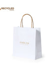 White Recycled Paper Bag · Reinforced Handles · 3 Sizes to Choose from · Resistant 8 KG · Customizable