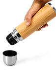 Steel Thermos · Bamboo Body · Small capacity of 420 ML · Customizable · Ref 4035